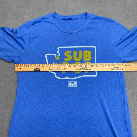 Sub Pop Records Seattle Washington T Shirt M? Blue Graphic Tee Grunge Nirvana - Picture 6 of 8